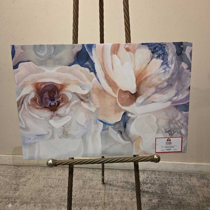 Small Black + White Floral Canvas (BA)