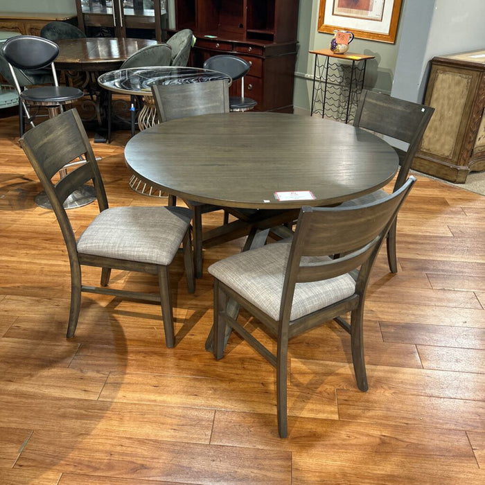 Round Grey Wood Dining Table+4Ch(KHH)