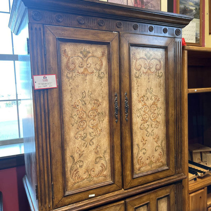 4 Door Paisley Painted Armoire (ATH)