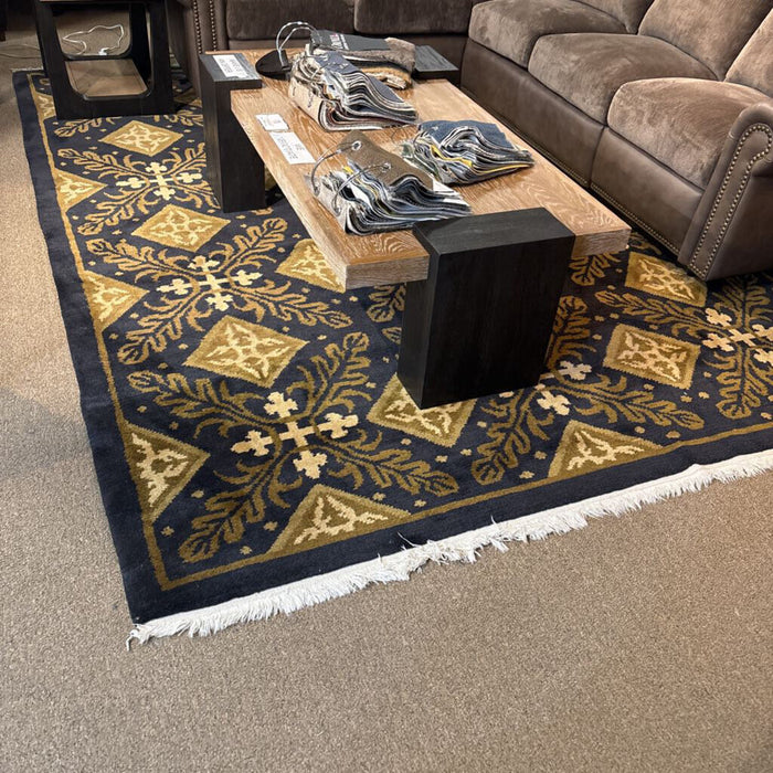 Black + Brown 8 x 11 Ornate Rug (SAK)