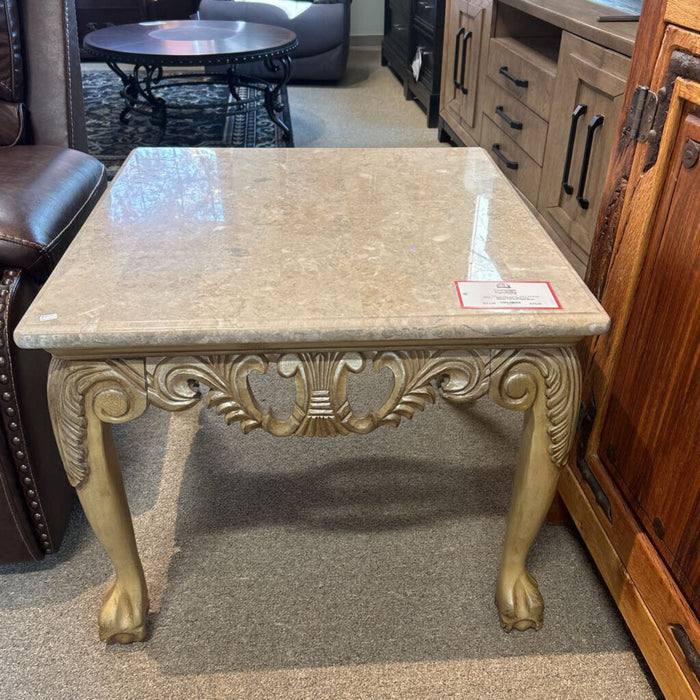 Faux Marble Top End Table (BHA)