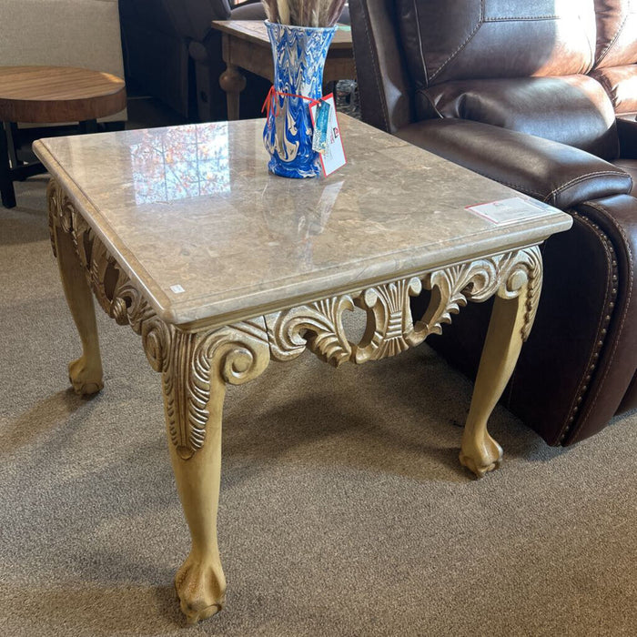 Faux Marble Top End Table (BHA)