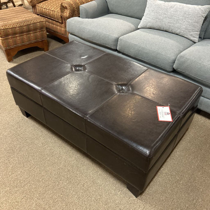 Brown Faux Leather Ottoman (BHA)