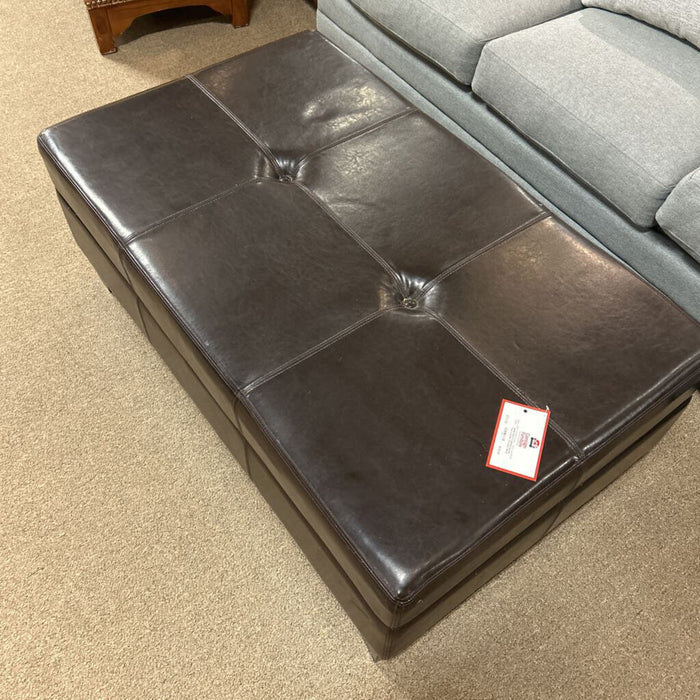 Brown Faux Leather Ottoman (BHA)