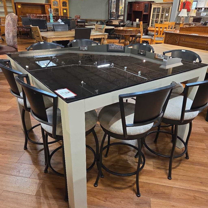 Black GT DR Table + 8 Stools (SKH)
