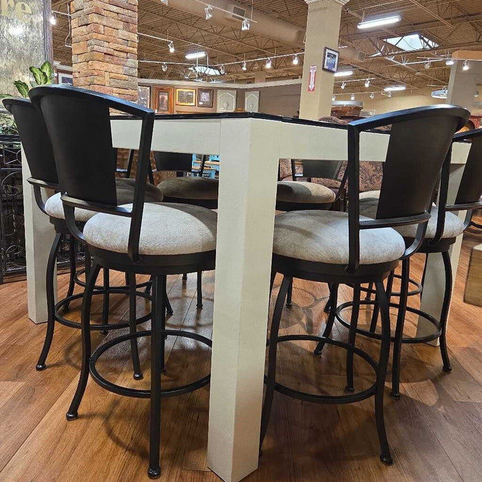 Black GT DR Table + 8 Stools (SKH)