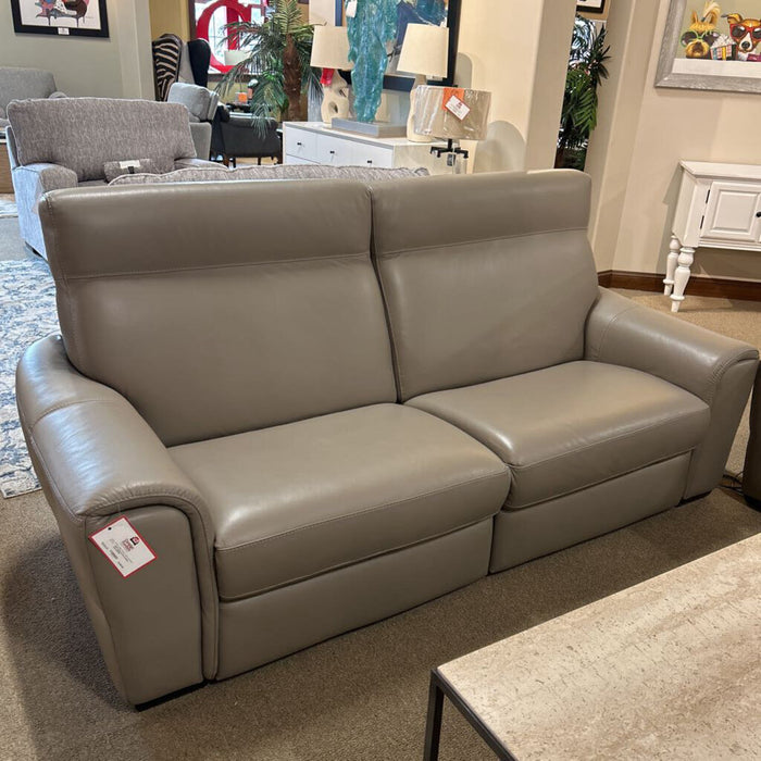 Natuzzi Grey Leather Sofa