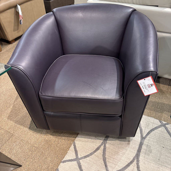 Eggplant Leather Swivel Chairs (BBLK)