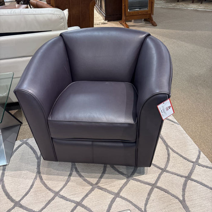 Eggplant Leather Swivel Chairs (BBLK)