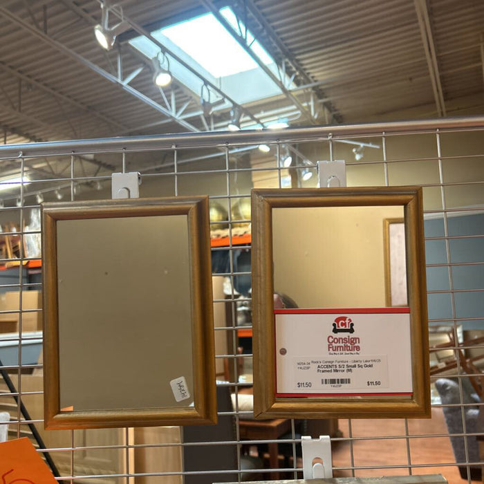 S/2 Small Sq Gold Framed Mirror (M)