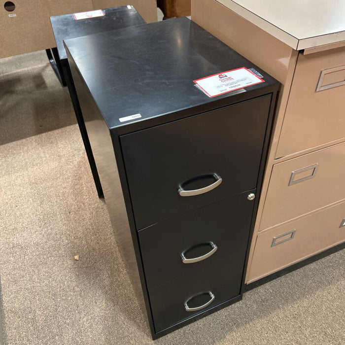 Black 3 Drawer File Cabinet (KL)