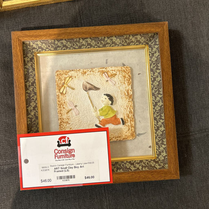 Small Clay Boy Art Framed (LS)