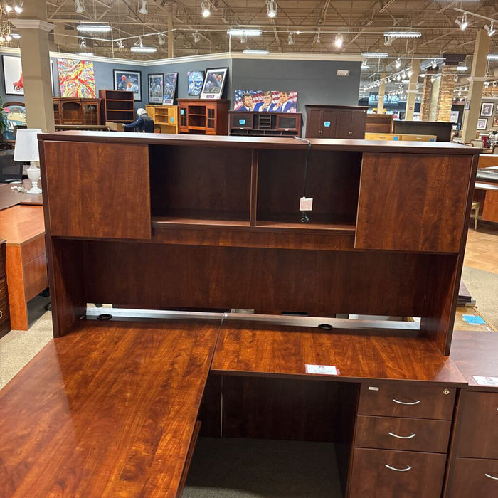 3PC Cherry Desk+3Drawer File Cabinet (IIH)