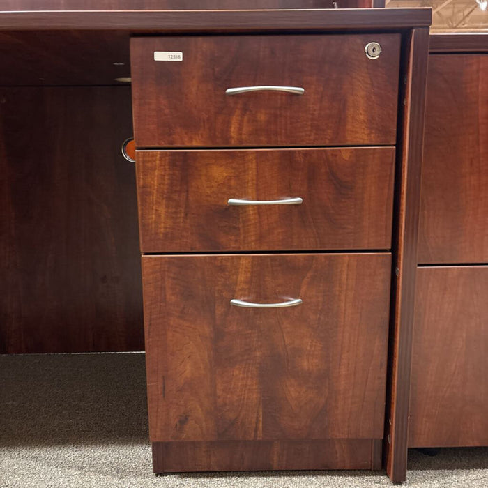 3PC Cherry Desk+3Drawer File Cabinet (IIH)