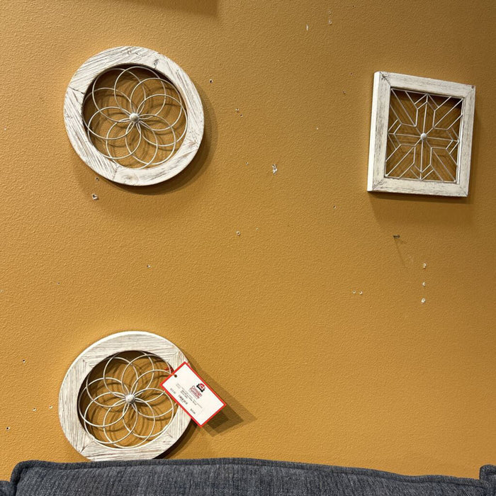 S/3 White Wood Decor (BA)