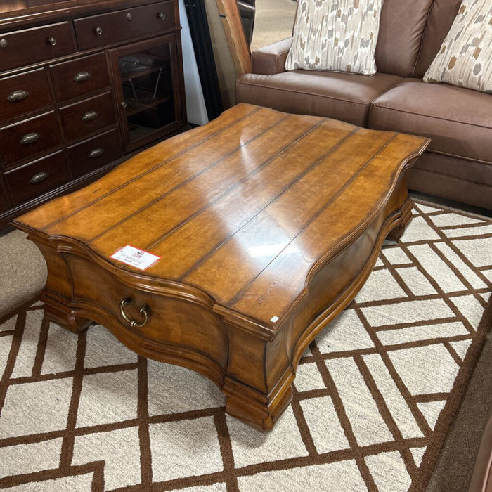 Large Brown Wood Outback Cocktail Table w/ 2 Drawers(CLKH)
