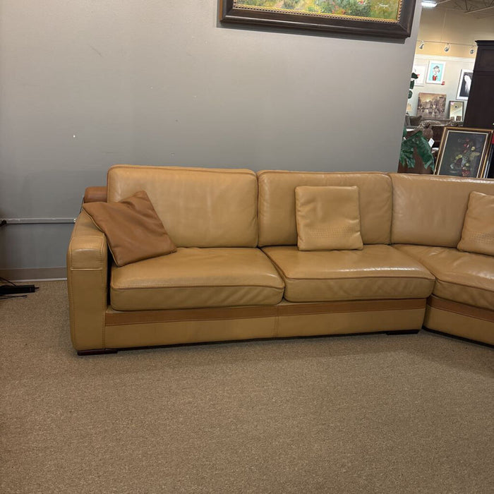 Custom 3PC Brown Leather Sofa(LKLK)