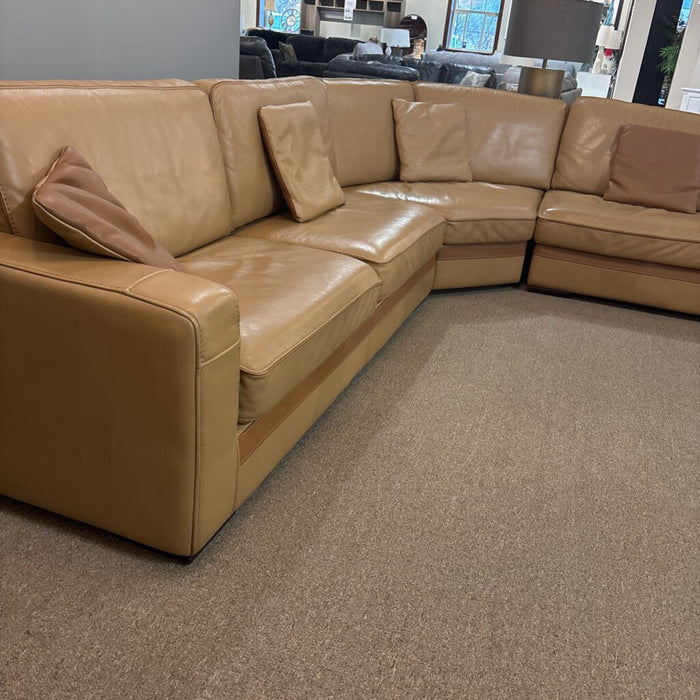 Custom 3PC Brown Leather Sofa(LKLK)
