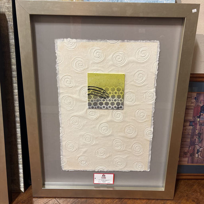 Silver Framed abstract Parchment Art (BAH)