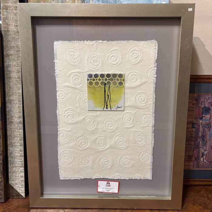 Silver Framed abstract Parchment Art (BAH)