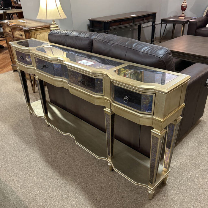 Silver 3-Drawer Inlayed Sofa Table (ALK)