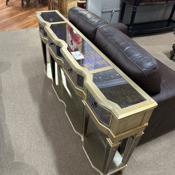 Silver 3-Drawer Inlayed Sofa Table (ALK)