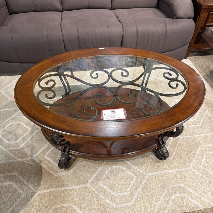 GT + Wood Trim 2 Tier Coffee Table (BLA)