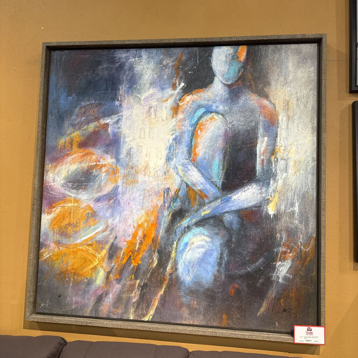 Large Silver Abstract Art (ALK)