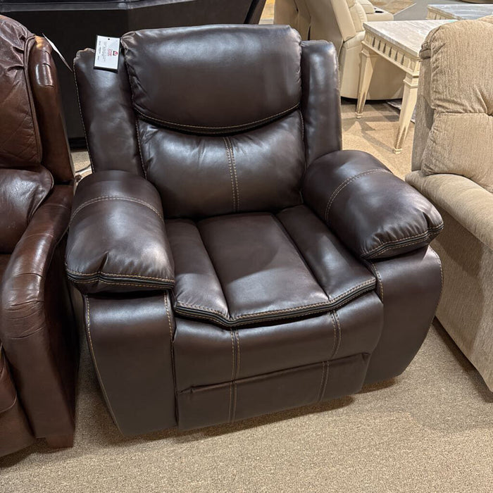 Bastrop Brown Leather Recliner (SIS)