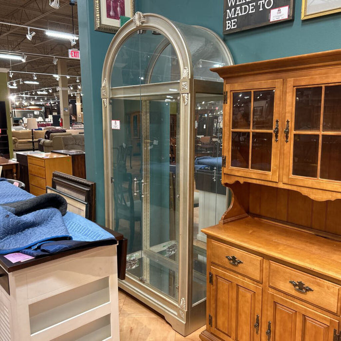 Silver Wood Rounded Glass Curio(SKH)