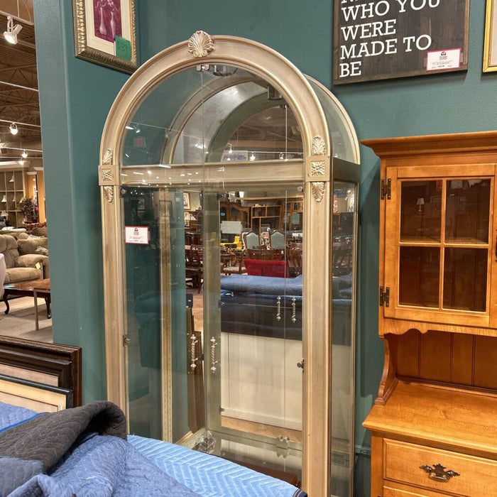 Silver Wood Rounded Glass Curio(SKH)