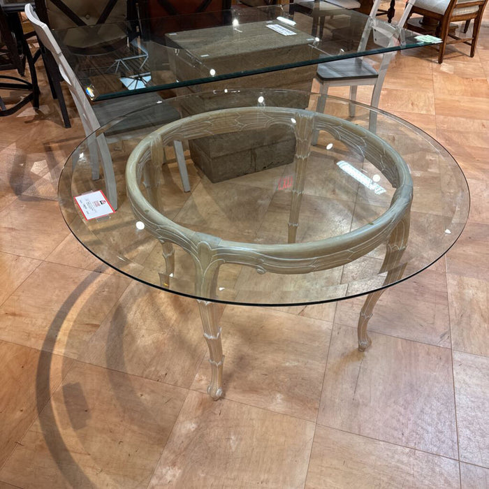 Large Round Glass Top Dining Table (TI)