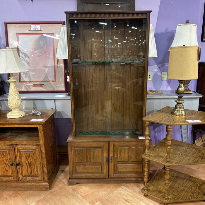 Wood Gun Cabinet W/ Glass Doors (LSH)