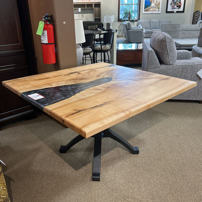 Western Maple Epoxy Table W/ Metal Legs(CLKH)
