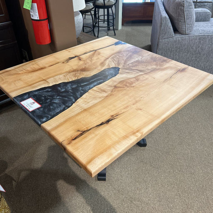 Western Maple Epoxy Table W/ Metal Legs(CLKH)