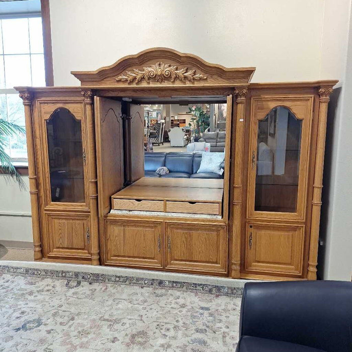 3PC Ornate LW Stone-Inlay Ent. Center(BBLK)