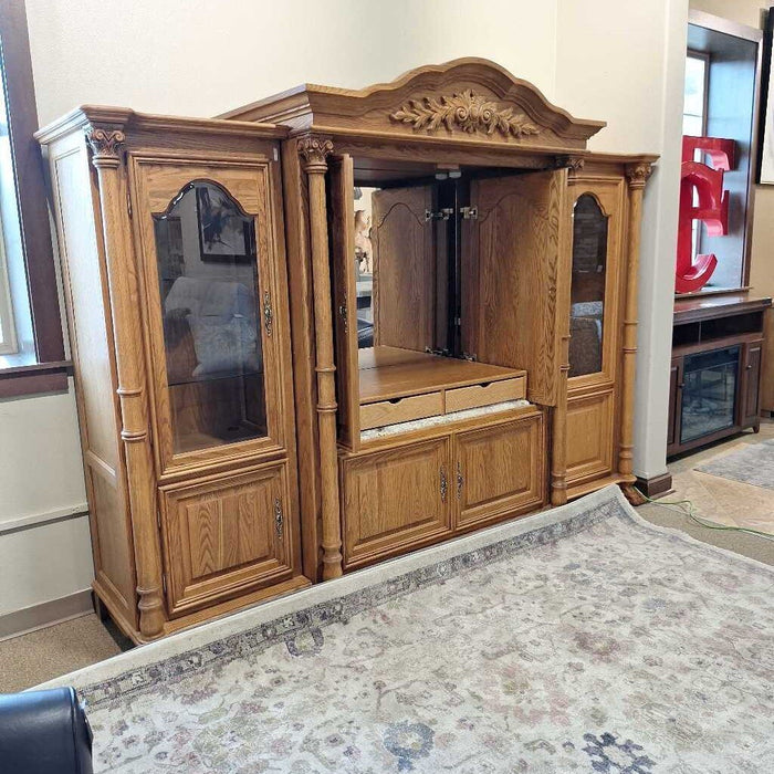 3PC Ornate LW Stone-Inlay Ent. Center(BBLK)