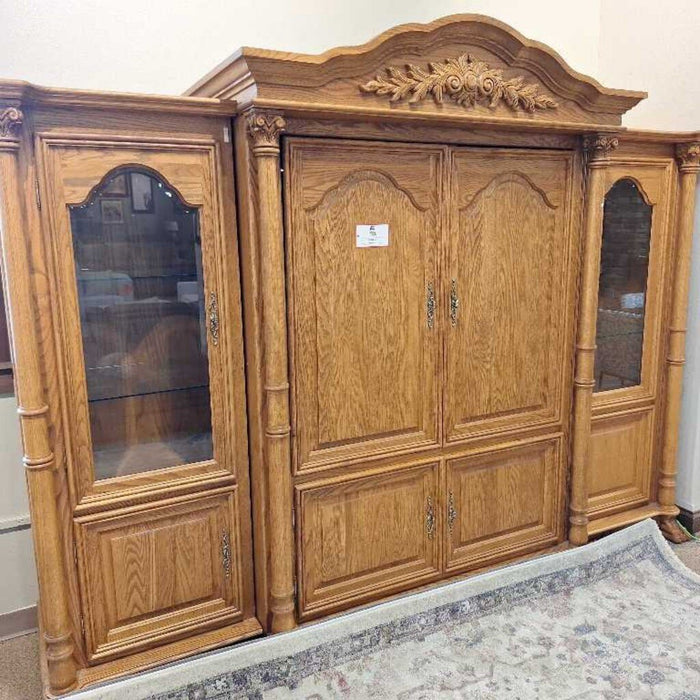 3PC Ornate LW Stone-Inlay Ent. Center(BBLK)