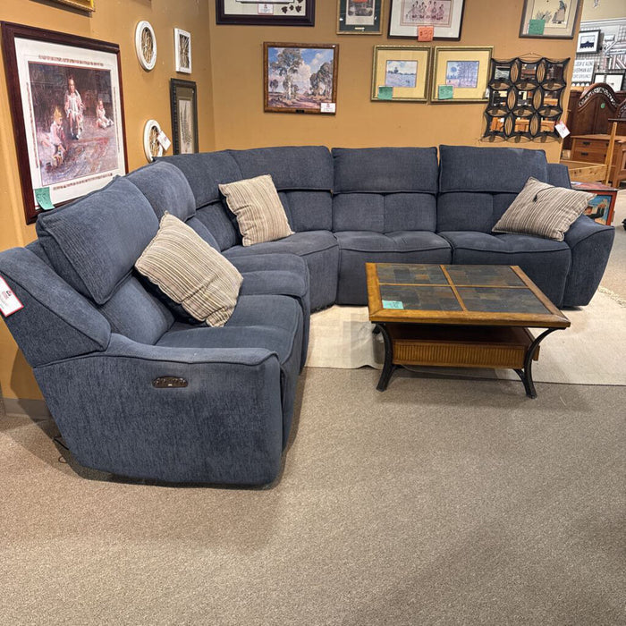 5PC Fabric Blue Electric Sectional(BHLK)