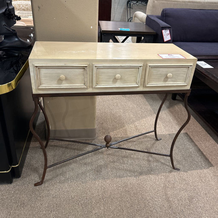 3-Drawer LW Entry Table w/ Metal Legs(AT)