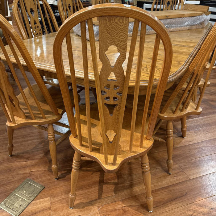 Oak DR Table + 9 Chairs (ALK)