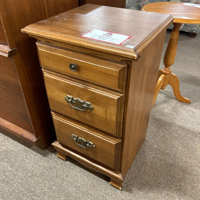 Wood 3 Drawer End Table (