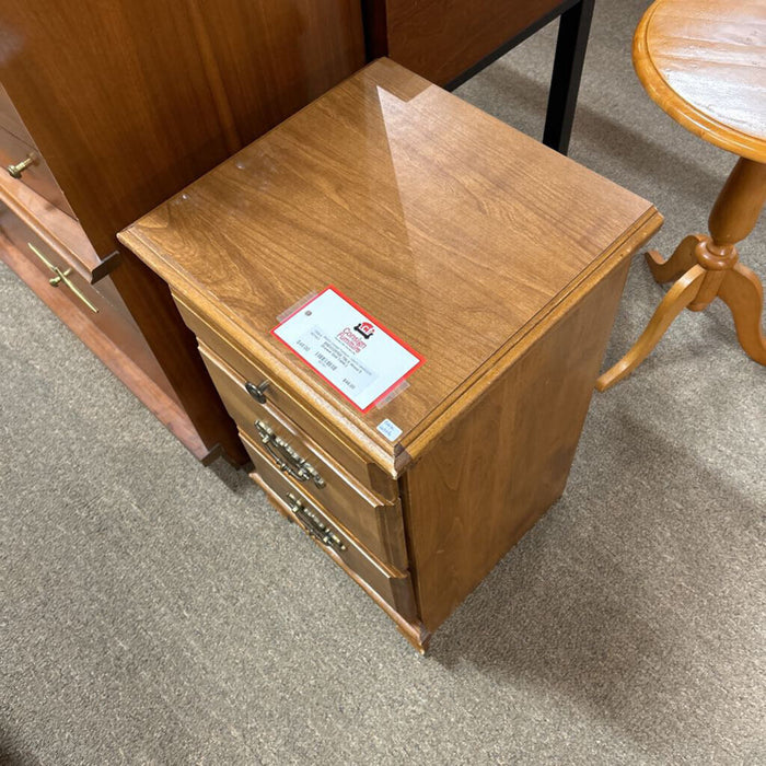 Wood 3 Drawer End Table (