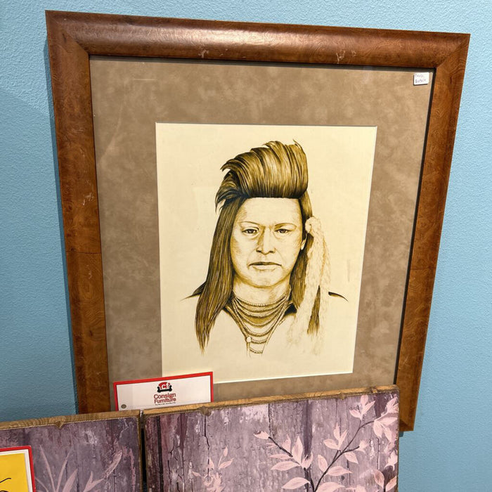Long Hair Native Man Art (AT)