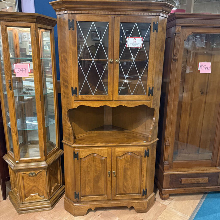 Wood 4-Door Corner Curio (BAH)