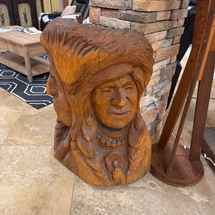 Large Wood Carved Native Logs (KLH)