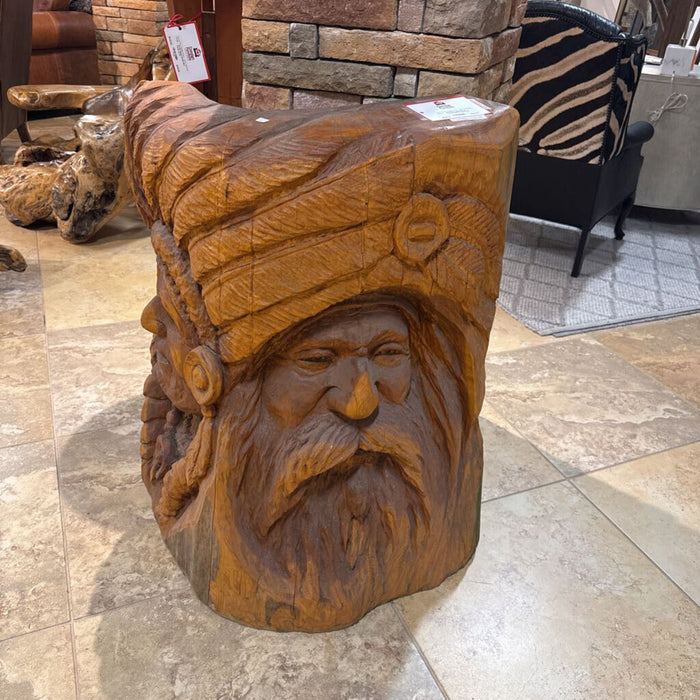 Large Wood Carved Native Logs (KLH)