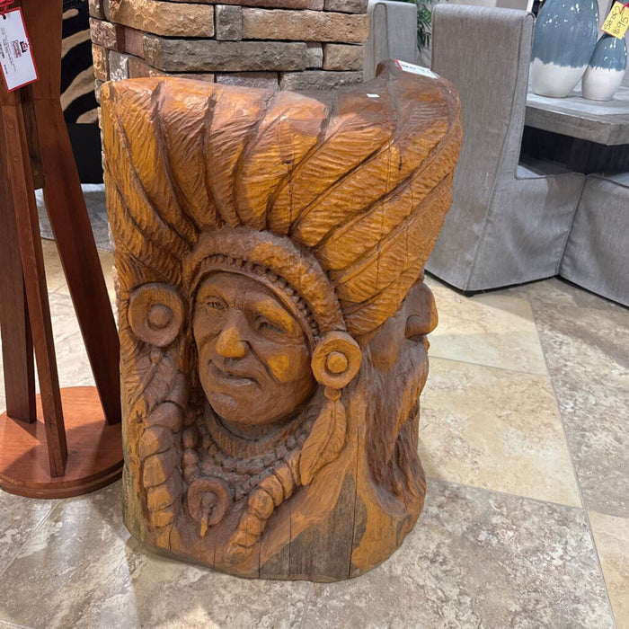 Large Wood Carved Native Logs (KLH)