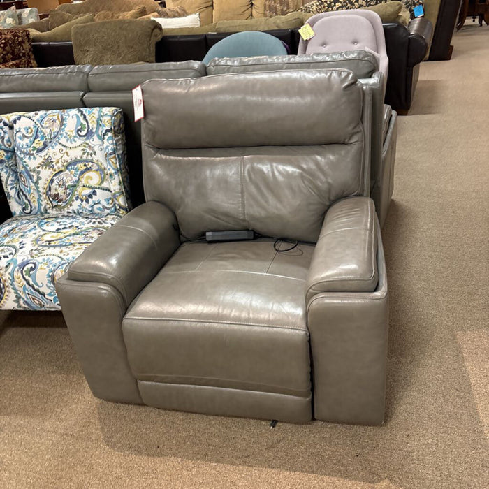 Grey Reclining Leather Chair(KHK)