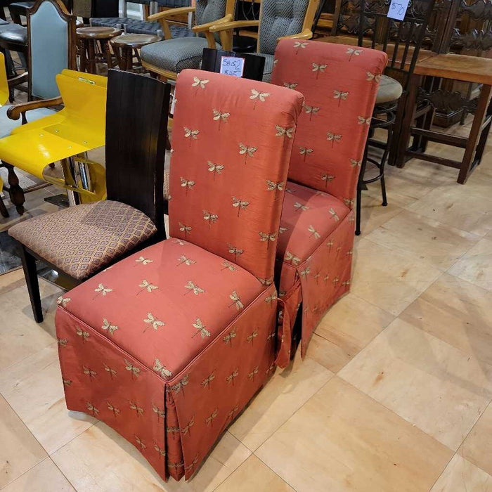 S/2 Red Floral DR Chairs(LS)